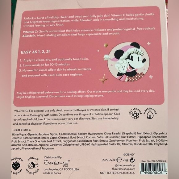 The Creme Shop Disney Minnie Mouse Bundle Travel Cosmetics Case, Sheet Masks NWT - Picture 6 of 7